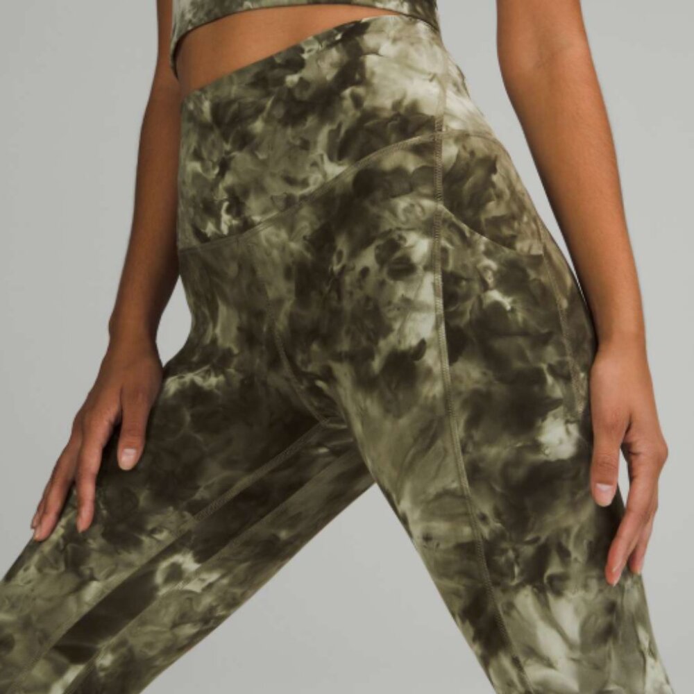 lululemon 31" Align Diamond Dye Green Sage Leggings Full Length with Pockets